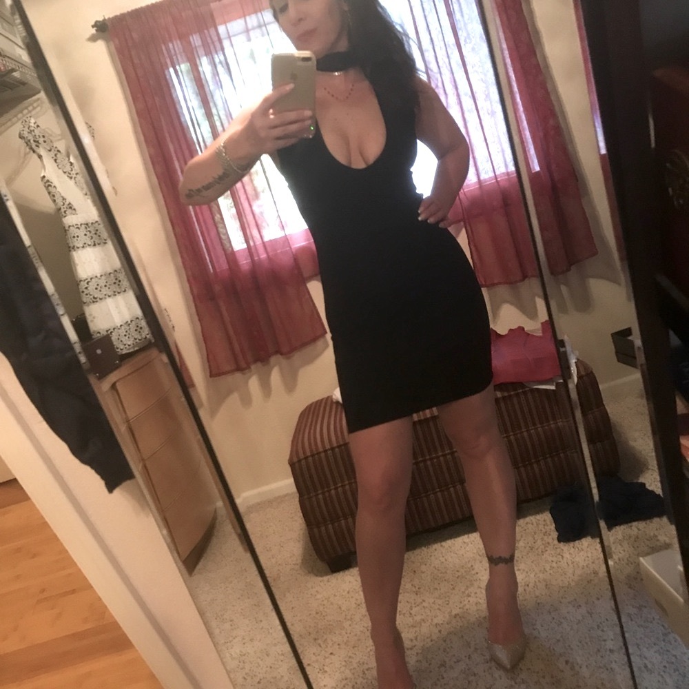 Plunge Neck Bodycon LBD